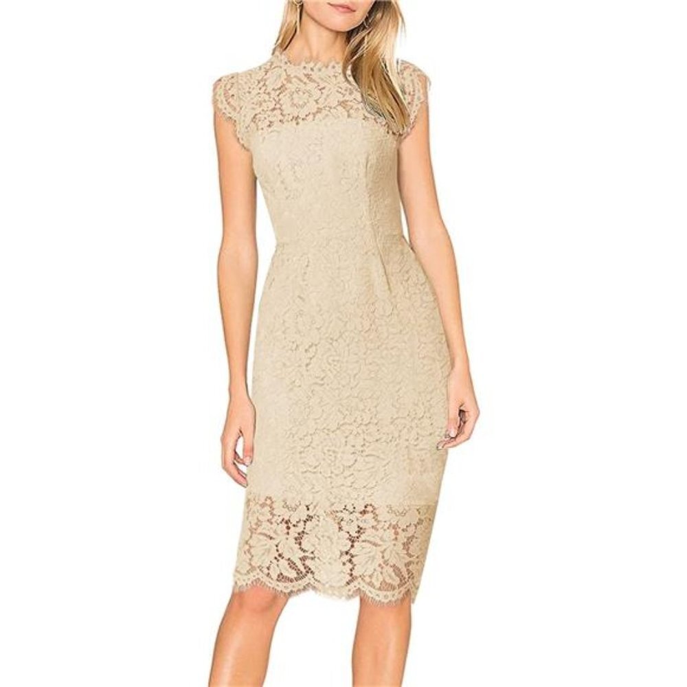 Women's Sleeveless Lace Floral Elegant Cocktail Dress